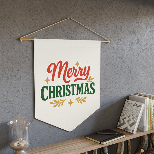 Merry Christmas Holiday Pennant - Festive Wall Banner for Seasonal Home Decor